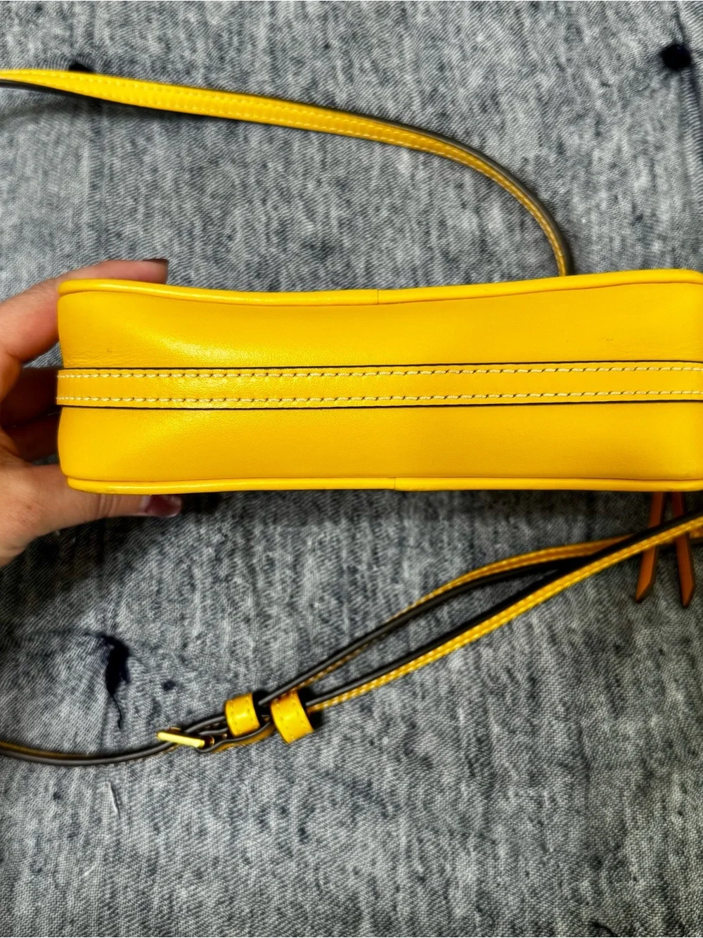 Tory Burch T Monogram Mini Yellow Tan Jacquard Crossbody